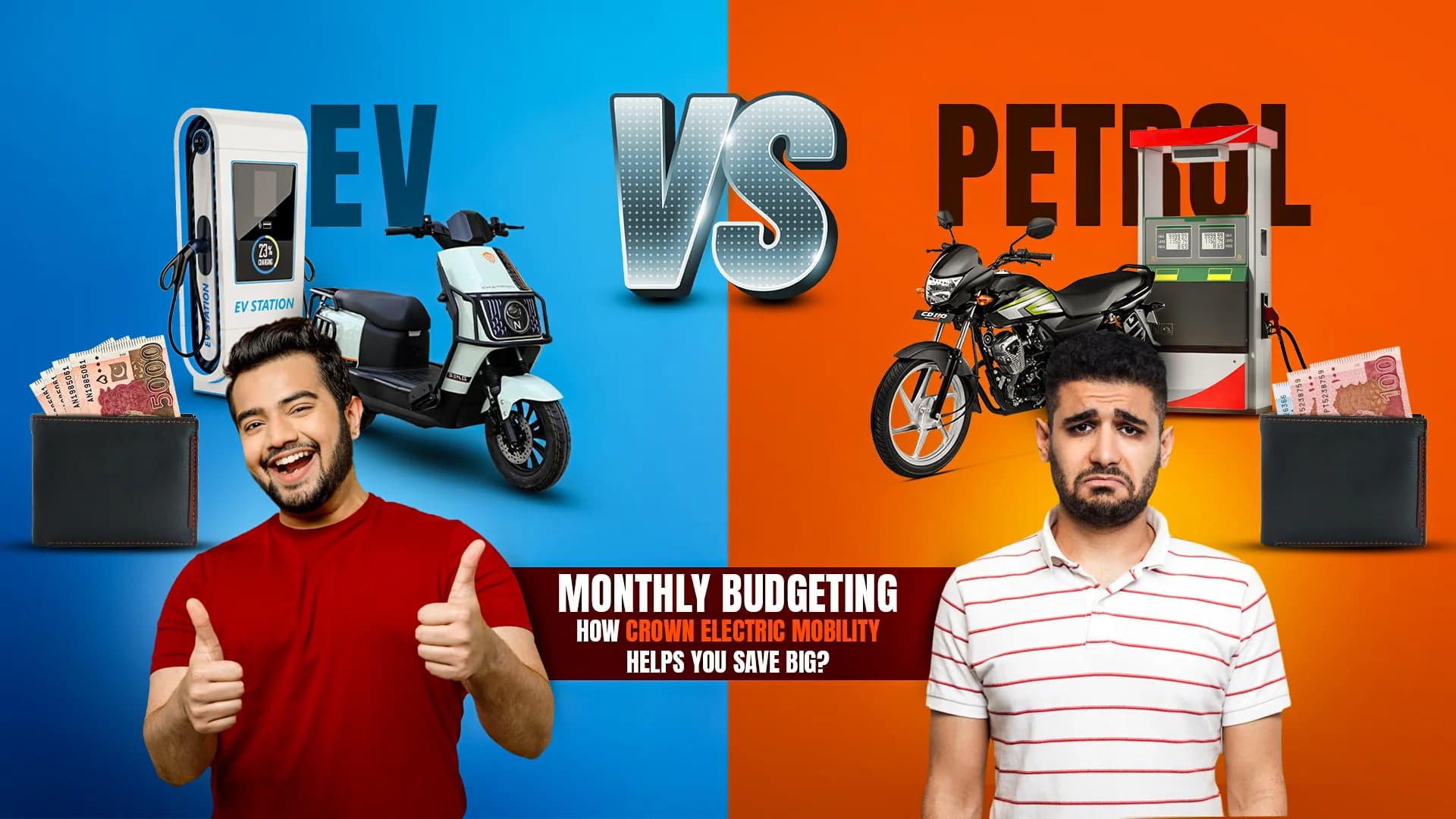 EV vs Petrol Monthly Budgeting: How Crown Electric Mobility Helps You Save Big